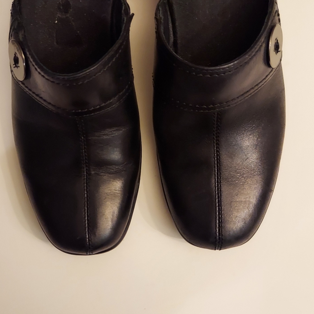 Clarks Leather Clogs With Buttons - image 4
